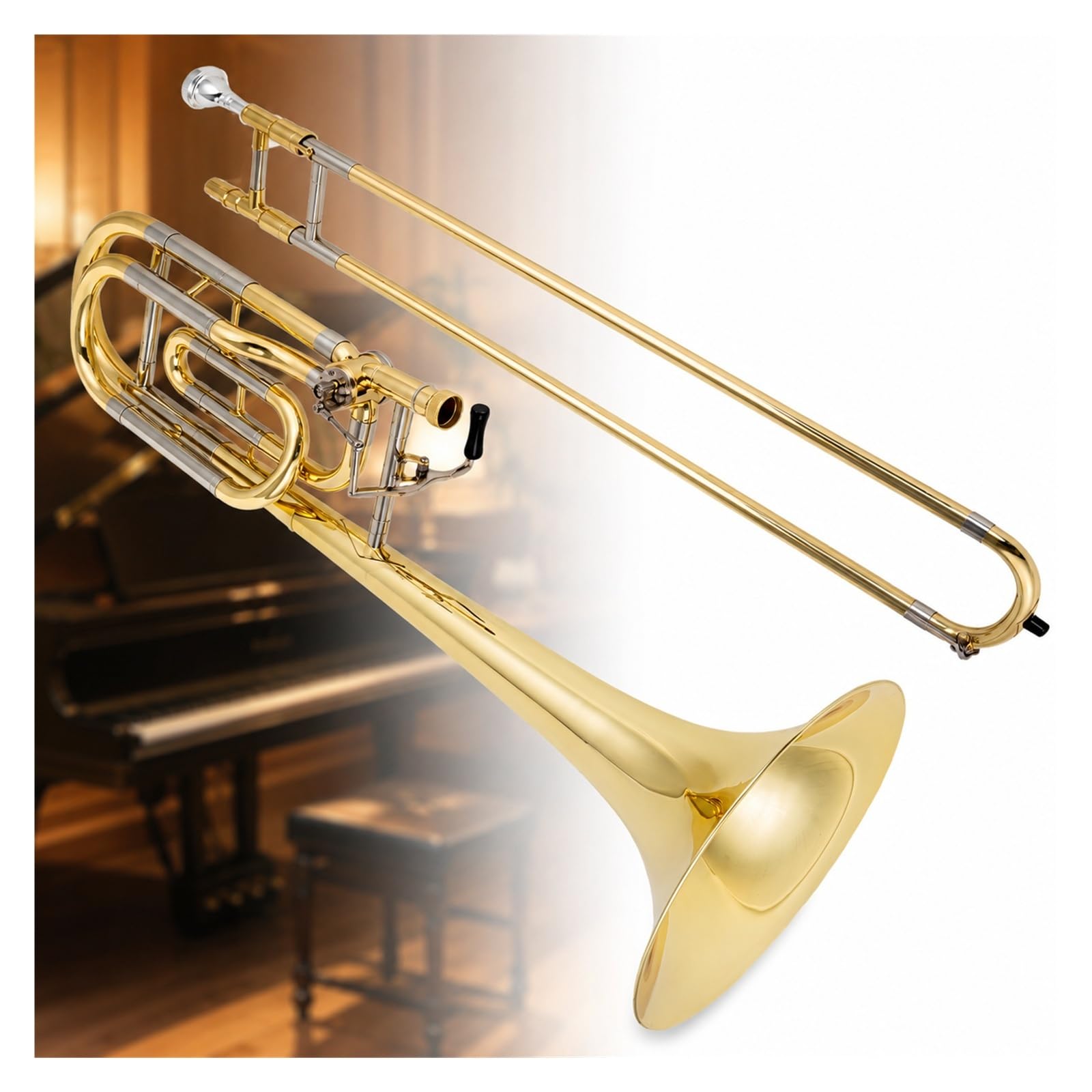 Posaune mit variabler Tonhöhe, Bb/F-Zugrohr, Gold
