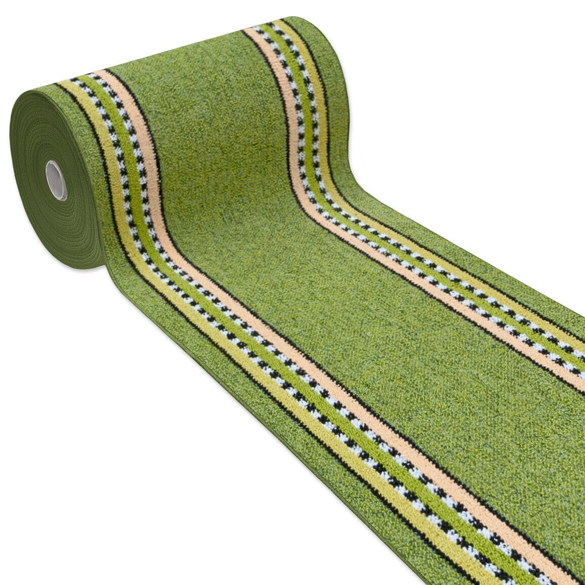 emmevi Alfombra de cocina antideslizante con borde para entrada y escalera, lavable, mod. Alexa, dis.A, 57 x 300 cm, verde
