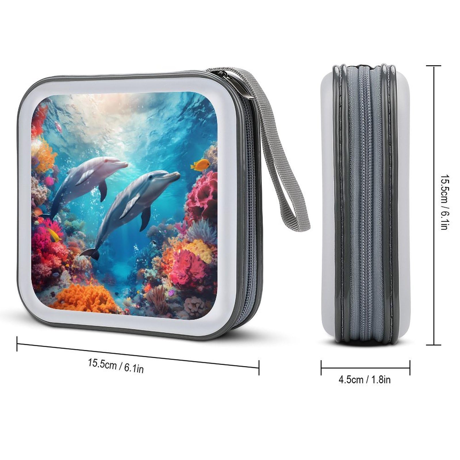 Ocean Dolphin CD Case Portable DVD Holder Storage Organizer for Home Travel