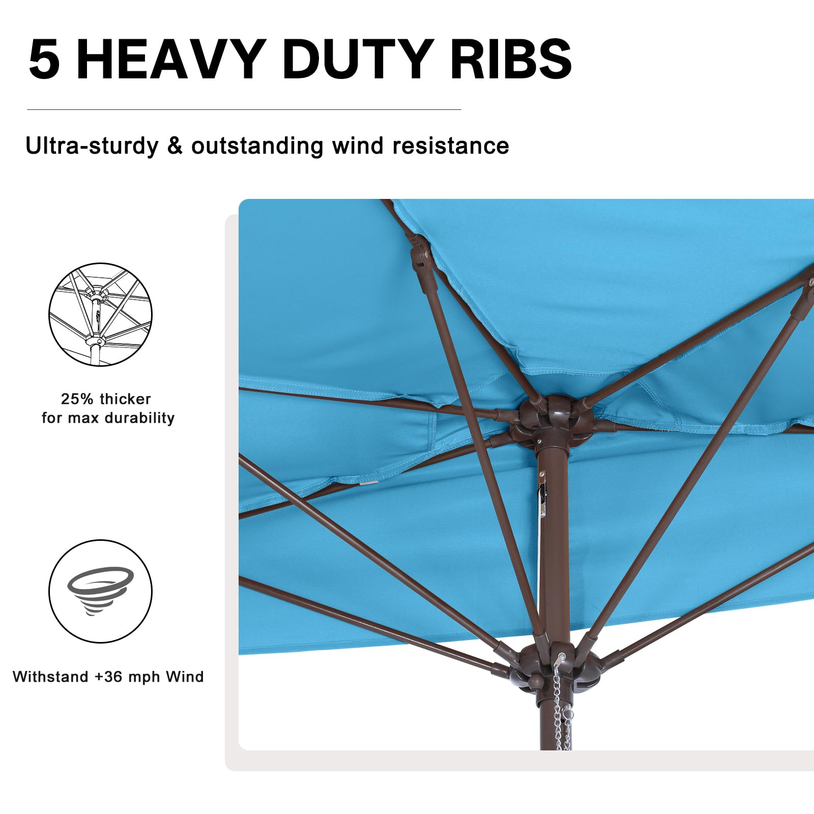 Amazon.com : ABCCANOPY Patio Umbrella 11FT Outdoor Half Umbrella(Turquoise)