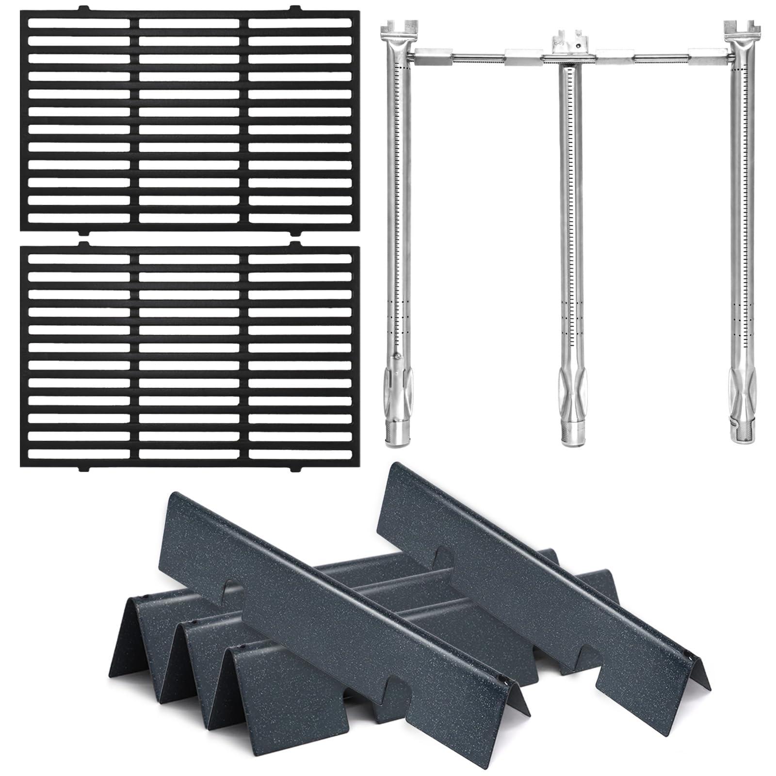 Grill Parts for Weber Spirit 300 Series E310, E320, E330,S310, S320,S330,Spirit II 300 Series with Front-Mounted Control Replace 7636 Flavor Bar 69787 Grill Burners 7638 Cooking Grates