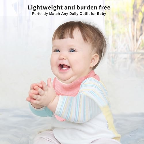 Miniatura 4 de Baberos magnéticos tipo bandana para baba, paquete de 6 baberos con cierre magnético, babero de dentición seguro, fácil y elegante