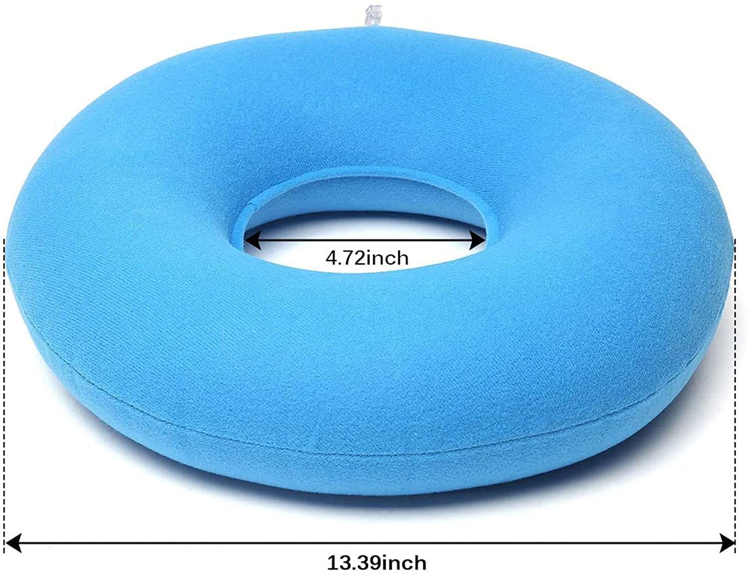 Asiento de cojín de dona, cojín de asiento inflable Anillo de almohada Almohada de dona portátil Cojín de asiento de sillas de ruedas redondas, reduce la presión sobre el nervio ciático del usuario