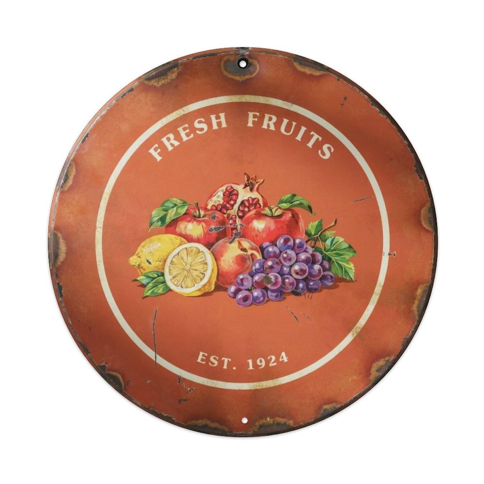 Kitchen-Fruit-Tin Metal Tin Sign Plaque