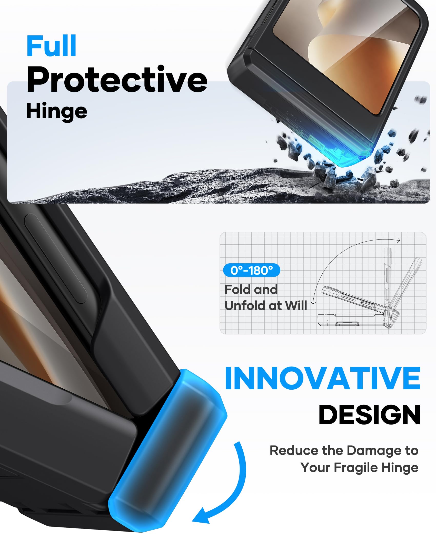 ASAFCASE Custodia a portafoglio per Motorola Razr 2026 con porta carte, protezione per cerniera, protezione esterna per schermo HD, resistente agli urti, robusta custodia protettiva rigida per