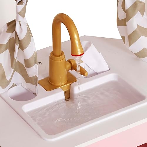 Miniatura 5 de Juegos de cocina grandes de madera con máquina de hielo, dispensador de agua, panificadora, lavadora, pantalla electrónica, fregadero de juguetes