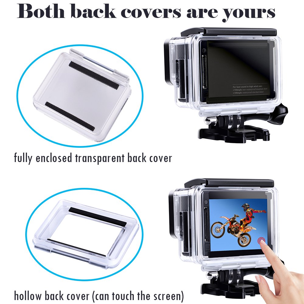 Suptig Custodia, può essere collegata al cavo di ricarica, compatibile con la custodia aperta per fotocamera GoPro Hero 4 Hero 3 + Hero 3