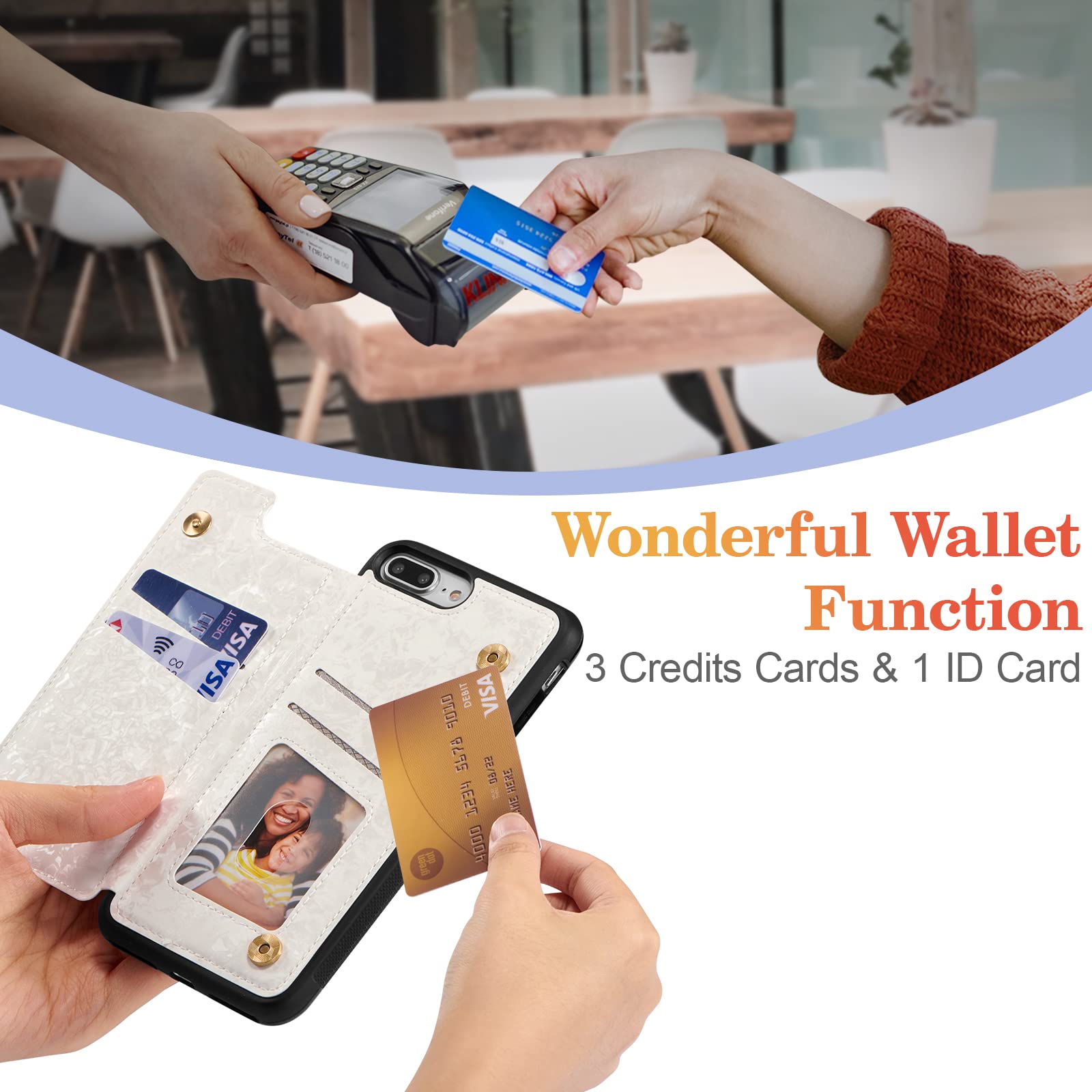 UEEBAI Wallet Case for iPhone SE 2022 5G/iPhone 7/iPhone 8/iPhone SE 2020 with Card Slots - Image 2