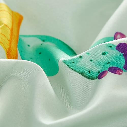 Miniatura 6 de MOCAHOME Juego de sábanas tamaño Queen con estampado de cactus, juego de ropa de cama suave de 4 piezas con bolsillos profundos de 16 pulgadas, 1