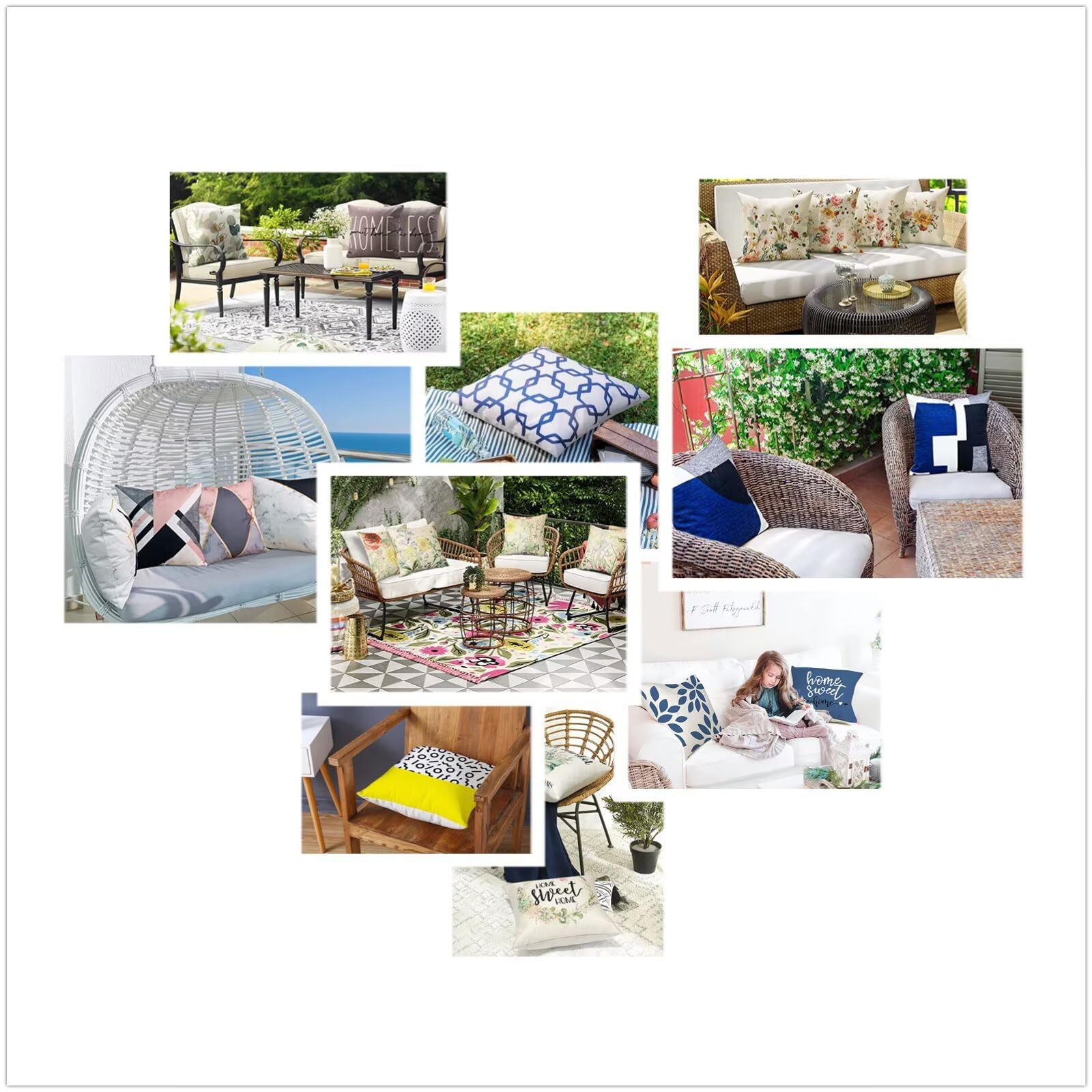 Exterieur Imperméable Housses de Coussin 40 x 40 cm Orange fleurs de Marguerite Motif Canapé Taie D'oreiller une Décoration de Printemps été Housse Coussin Extérieur pour Balcon, Jardin Lot de 4 T294