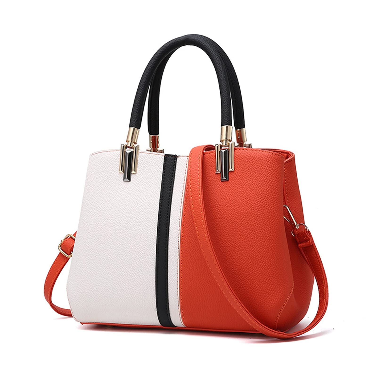 FANDARE Elegante Damen Umhängetaschen Schultertasche Frauen Handtasche PU Leder Wasserdicht für Büro Einkauf Arbeitstasche Reisen Henkeltaschen Crossbody Bag Orange