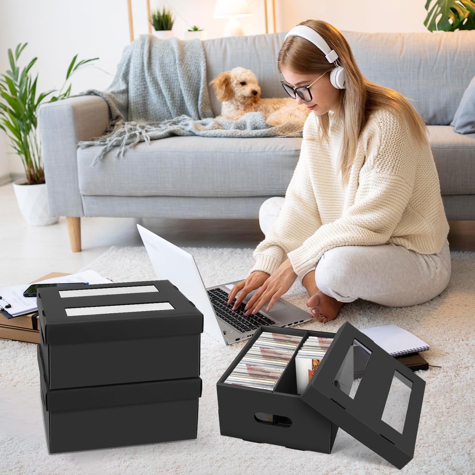 AOBOPLE Pudełko do przechowywania płyt CD, 3 sztuki, 2 przegródki, etui na 180 płyt CD w pełnym etui na biżuterię, 360 płyt CD w smukłych etui i 990 płyt CD w etui na płyty CD/DVD