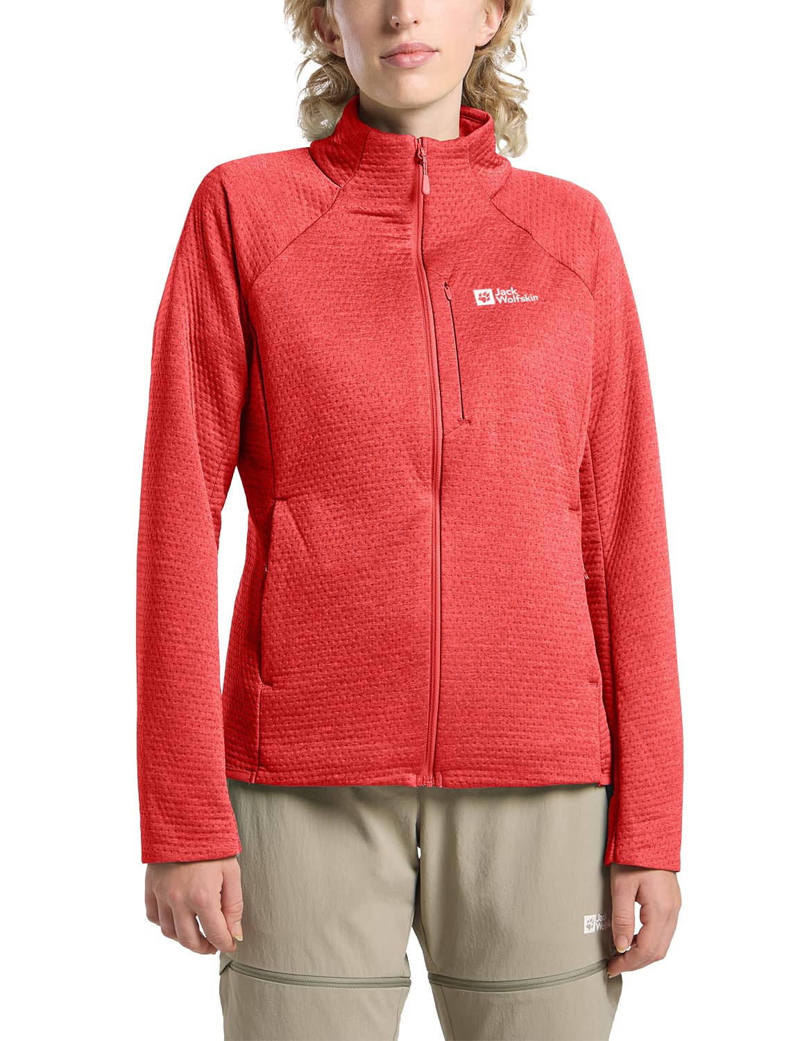 Jack Wolfskin Women's Vibrant Red Taiga Fz W Fleece Jacket, M