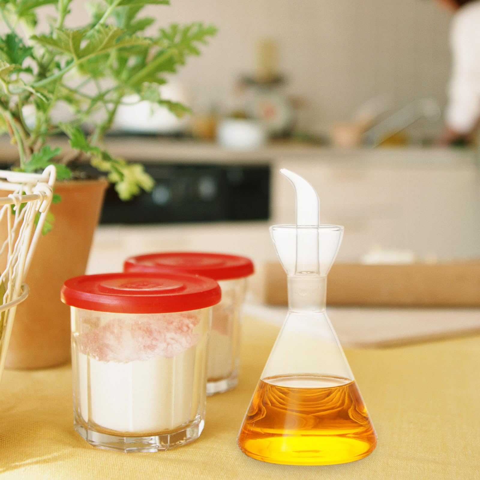 5 Botellas Dispensadoras de Aceite de Vidrio con Vertedor, Botellas de Aceite de Vidrio de 250 Ml para Aceitunas Y Vinagre, Esenciales de Cocina Antigoteo para Freidoras de Aire Y Aderezos