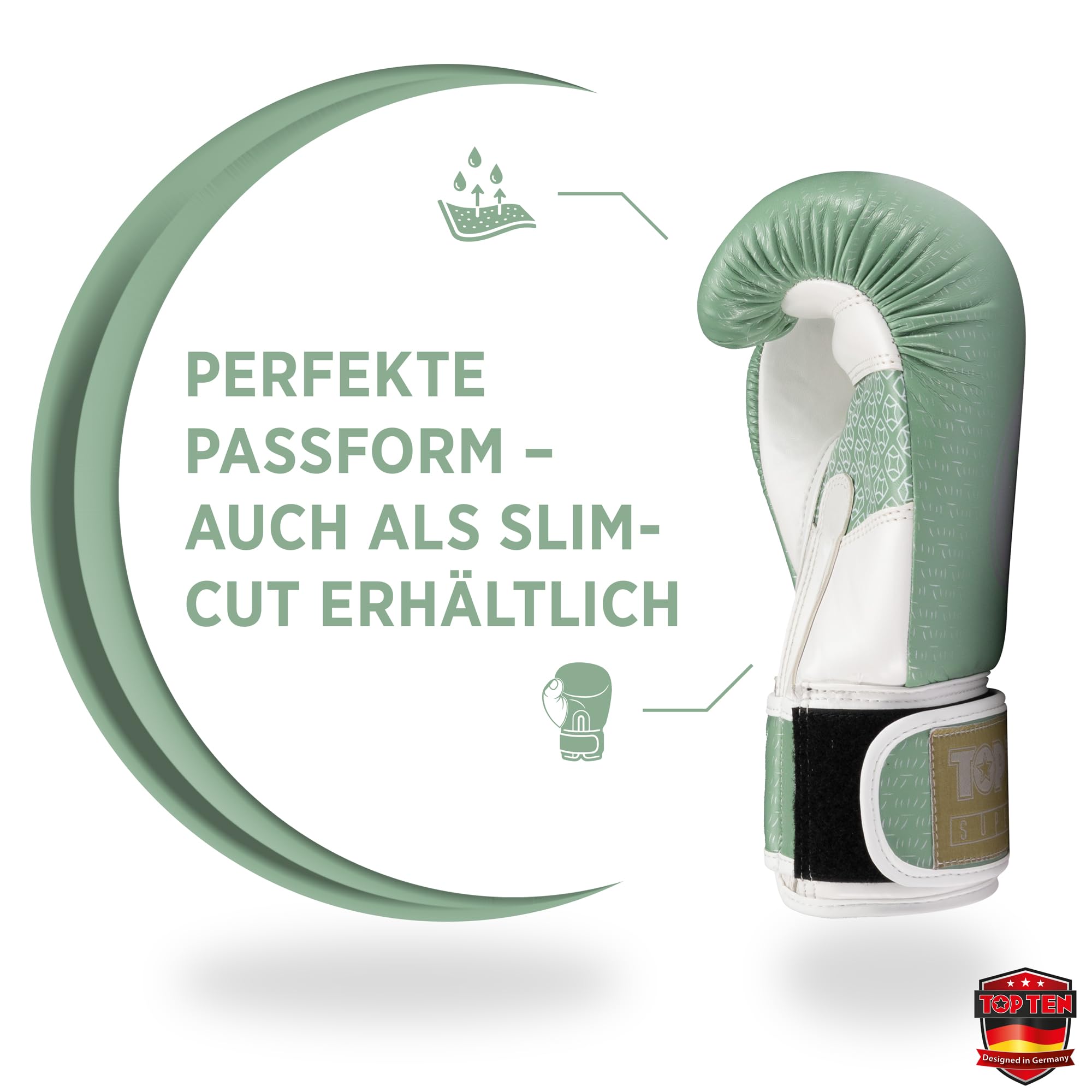 TOP TEN Boxhandschuhe Superior - Ideal für Kinder, Jugendliche & Erwachsene - Stylische Profi-Optik & Maximaler Schutz - PPS-Dämpfung für kleine Hände – 10oz 12 oz