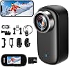 4K Action Camera, Wearable Camera, Small Camcorder, Small Vlog Camcorder, WiFi, Smartphone, 1.47 Monitor, 123° Wide Angle, 3 Hours Operation, HDR Equipped Night Vision Function 32G Card, Supports