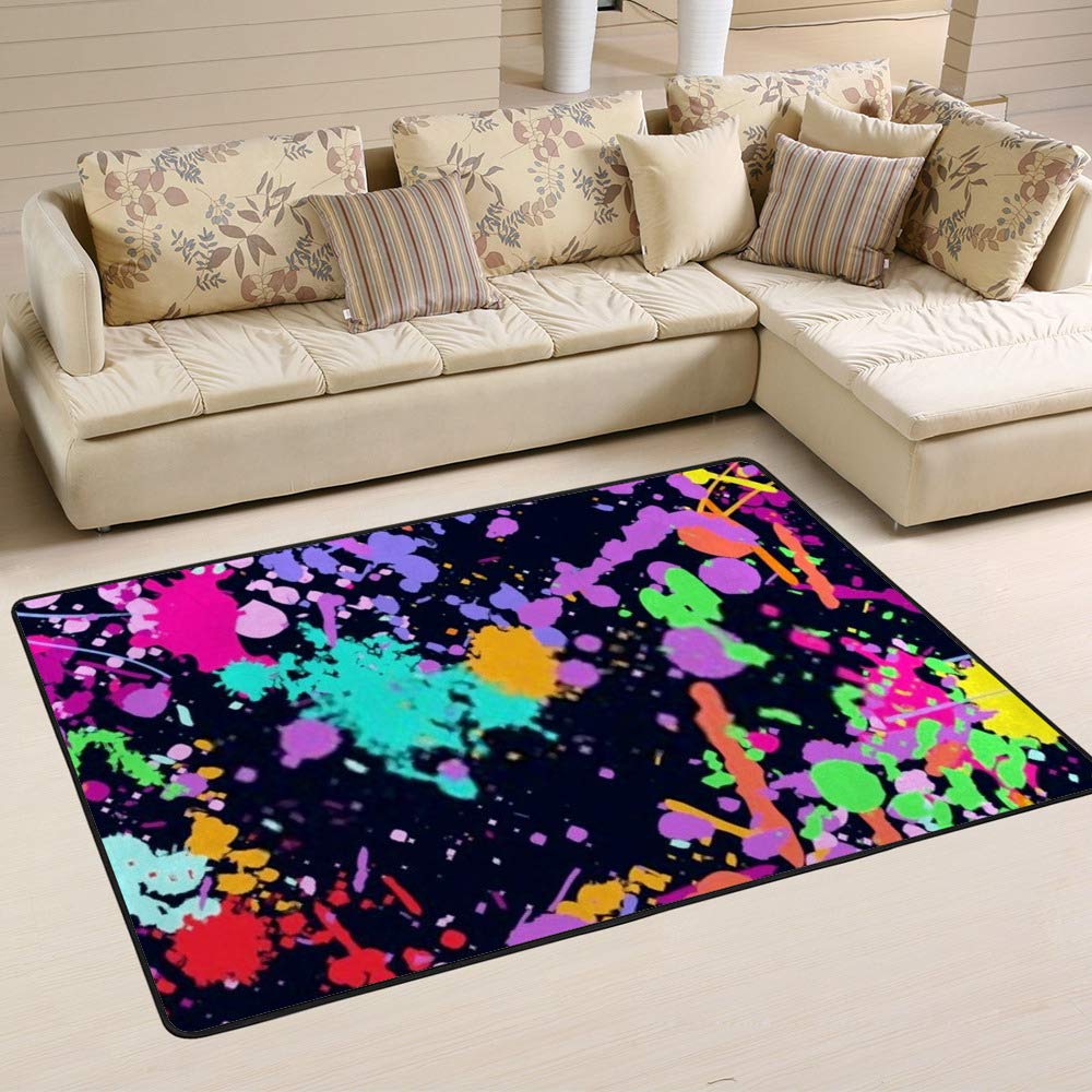 Tapis de grande taille en microfibres de corail Cheshongg pour salon 180x120 cm