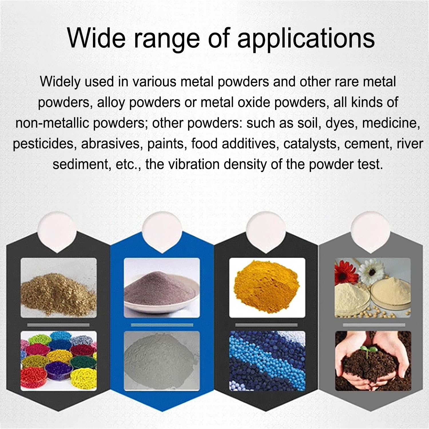 Medidor de densidad a granel natural, probador de polvo con cilindro de 100 ml y embudo de 120 ml, densímetro de acumulación de acero inoxidable para polvos metálicos y no metálicos