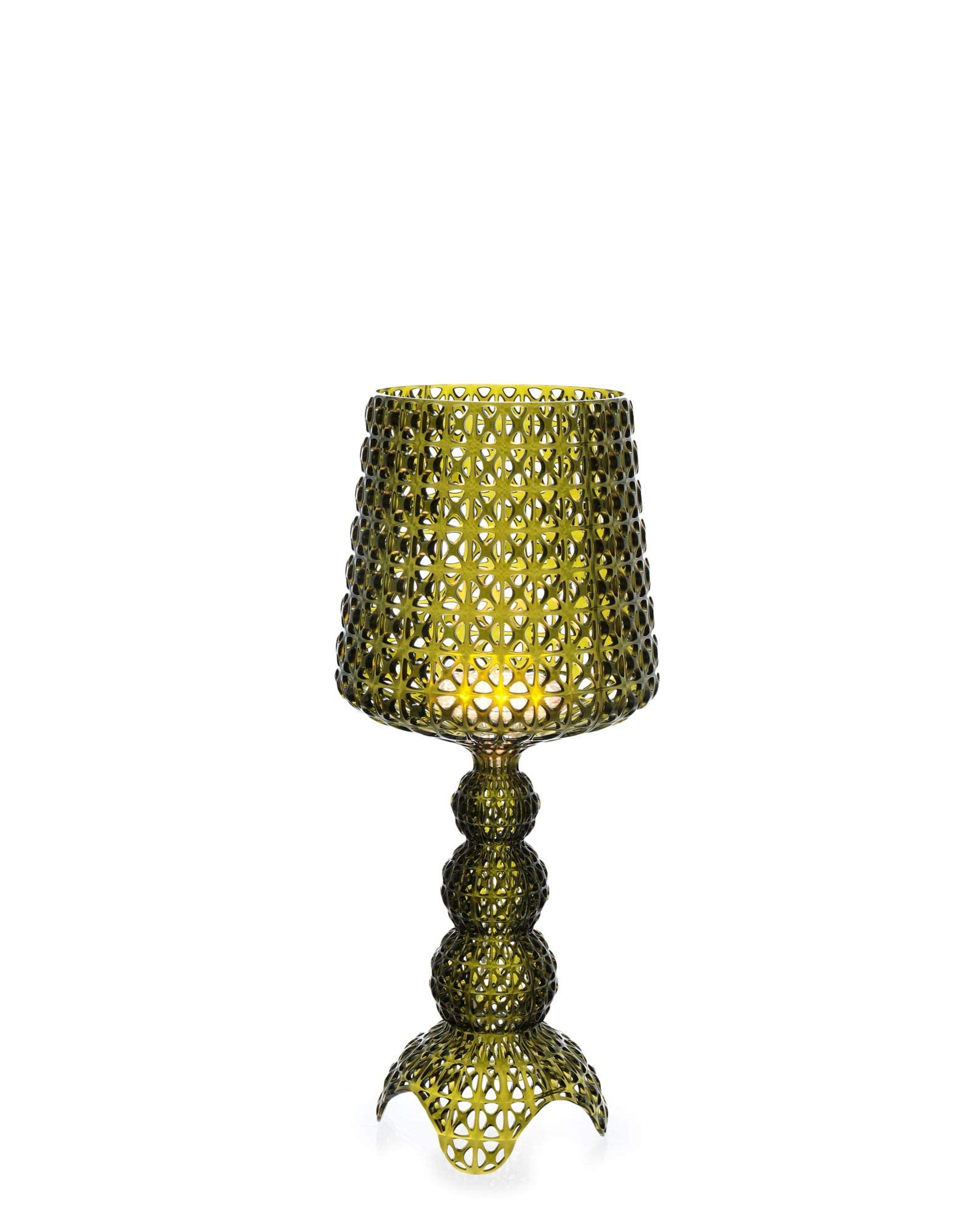 Kartell Mini Kabuki, Lampada da Tavolo Dimmerabile, Verde Trasparente, 30 x 70 cm, Indoor