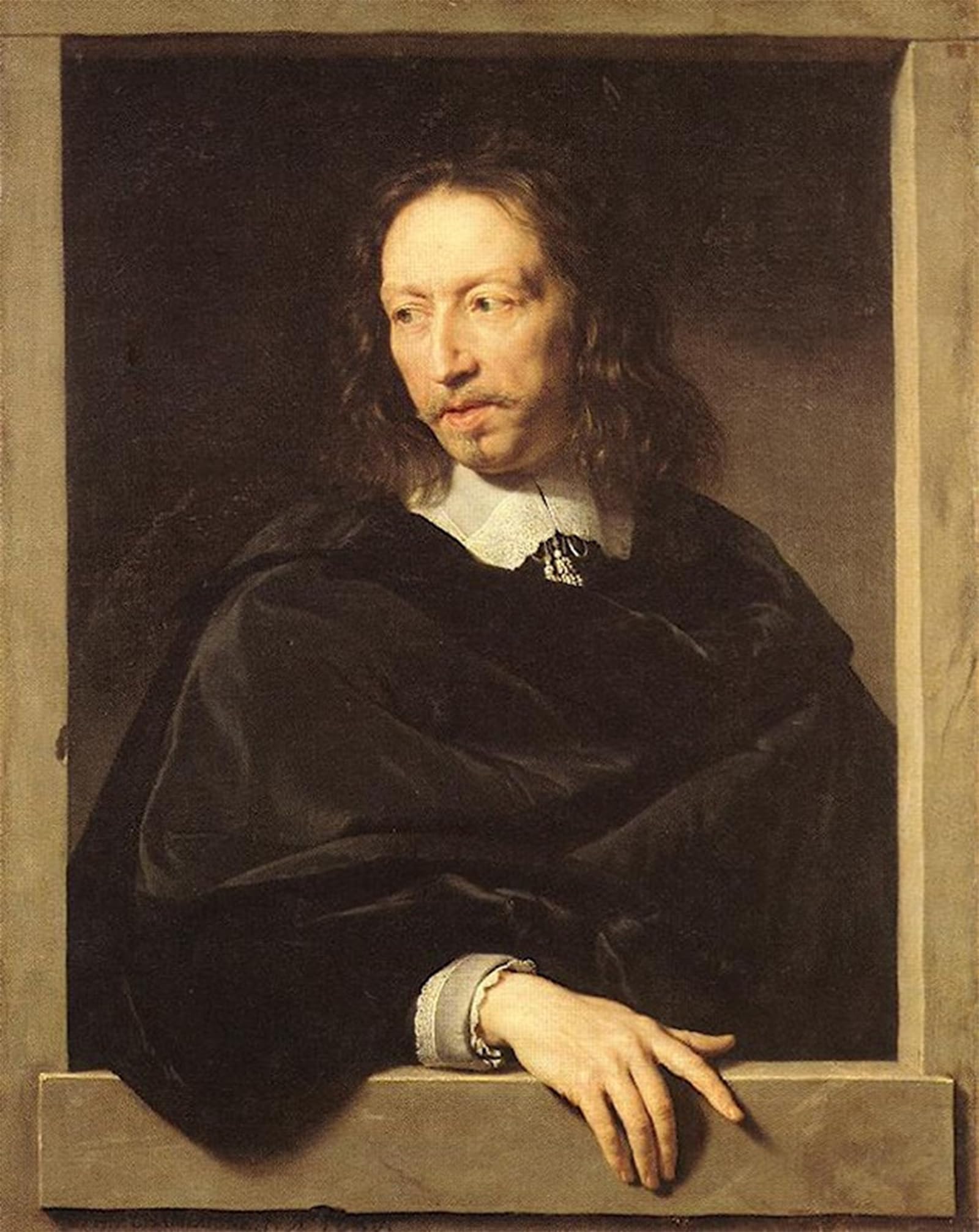 Artxlxxbn No Frame Famous Painting Canvas Artwork Graffiti Print Portrait Of A Man Philippe De Champaigne Portrait Canvas Image For Home Decor 60X90cm