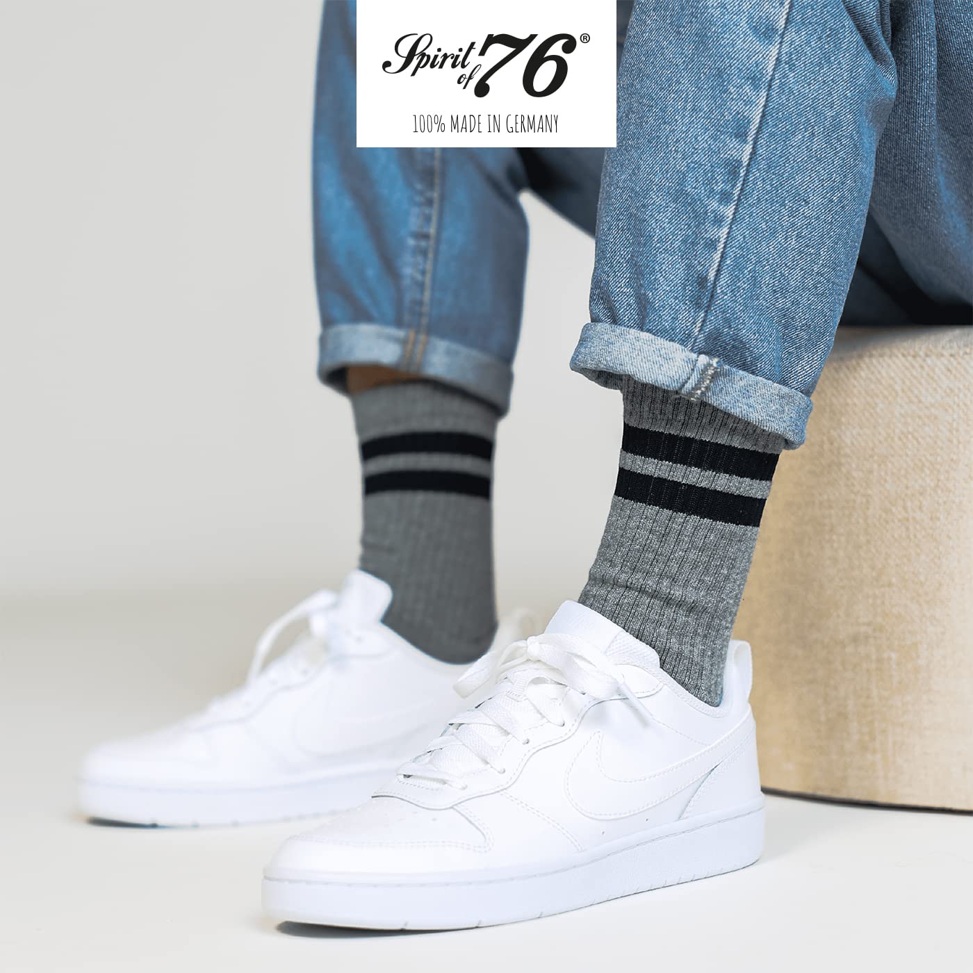 Spirit of 76 Calcetines de tenis 100% fabricados en Alemania (3 pares)