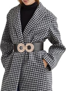 Wide Stretchy Belt for Women - Metal Interlock Vintage Elastic Belt for Dresses Retro Cinch Waist Belt
