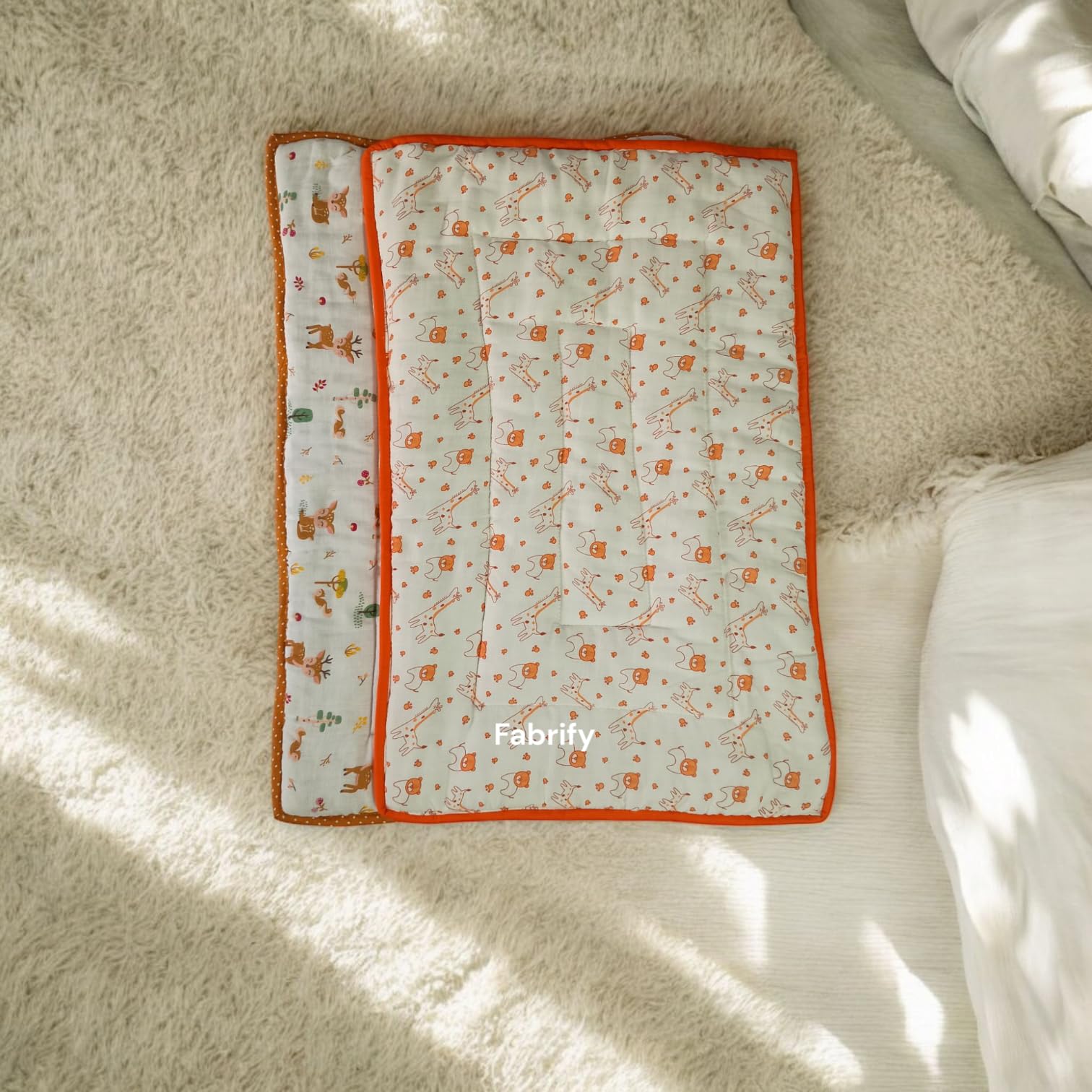 Baby Muslin Cotton Super Soft Mattress Spread,Godadi, Quilt (Pack of 2) (Multi- Random Design)(0-6 Month)-image-8