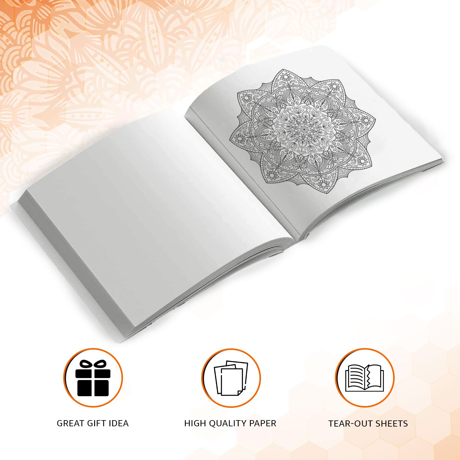 amazon basics Mandala Coloring Book for Adults | Relaxation and Creativity | Tear-Out Sheets Included (Lilac) - Image 3 thumbnail