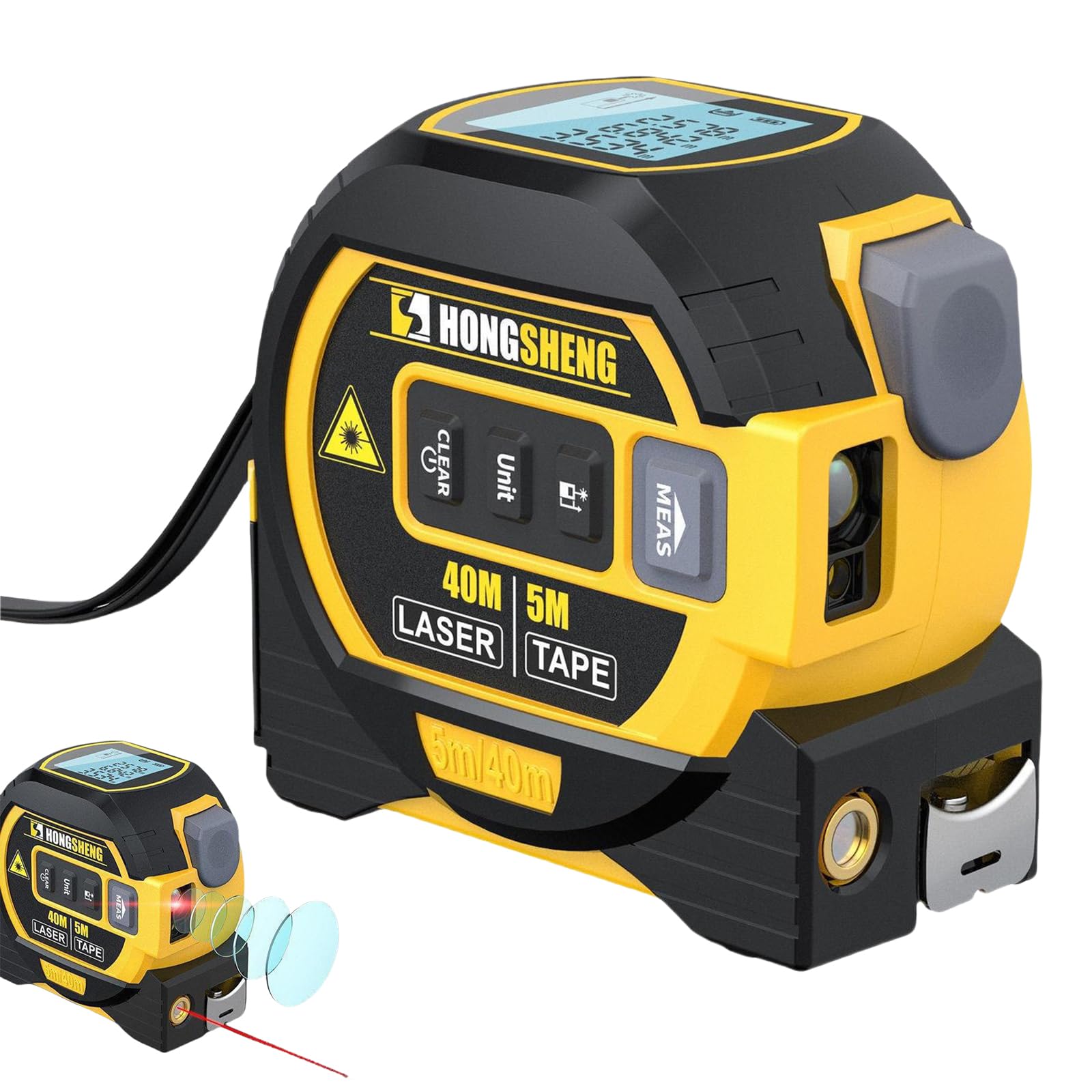 The Ruler 3-in-1 Measuring Tape, Tools Tape Measure, 3-in-1 Rangefinder with Led Display, 3 in 1 Digital Tape Measure with Cross Line, AutoLock,