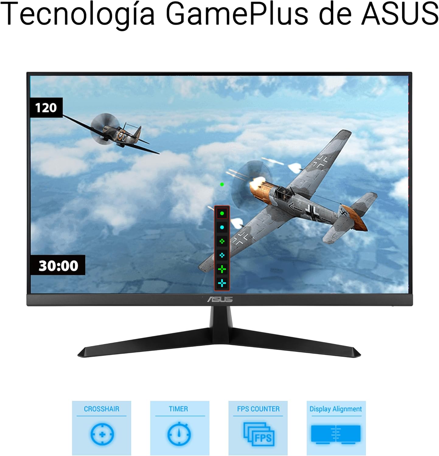 ASUS VY249HGR – Monitor Eye Care Gaming de 23,8″ FHD (1920 x 1080), IPS, 120Hz(OC), SmoothMotion, 1ms (MPRT), Adaptive Sync, Eye Care Plus, Filtro de luz Azul, Flicker Free, Tratamiento Antibacterial 10