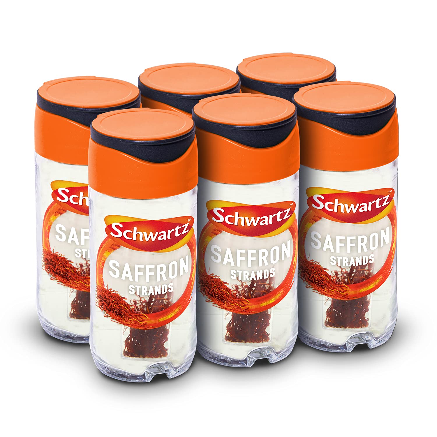 Schwartz Saffron Strands 0.4 G | Jar | Pack of 6 | Musky & Floral Flavour | Versatile Spice | A Key Ingredient in Mediterranean, Indian & Middle Eastern Dishes