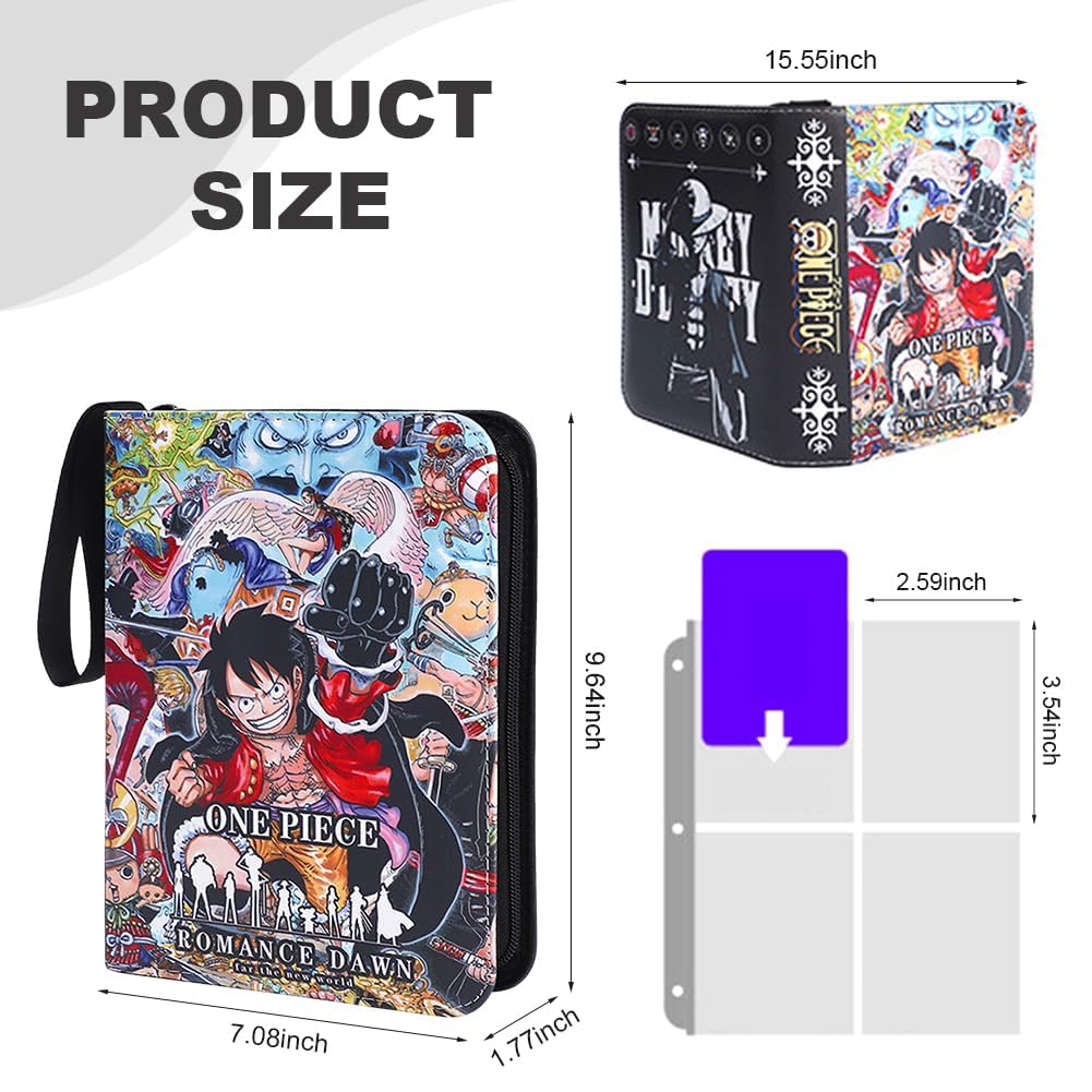 Album Raccoglitore Anime Con Cerniera - 50 Pagine Per 400 Carte, Copertina In PU Trasparente, Porta Carte Da Collezione Per Bambini - 3