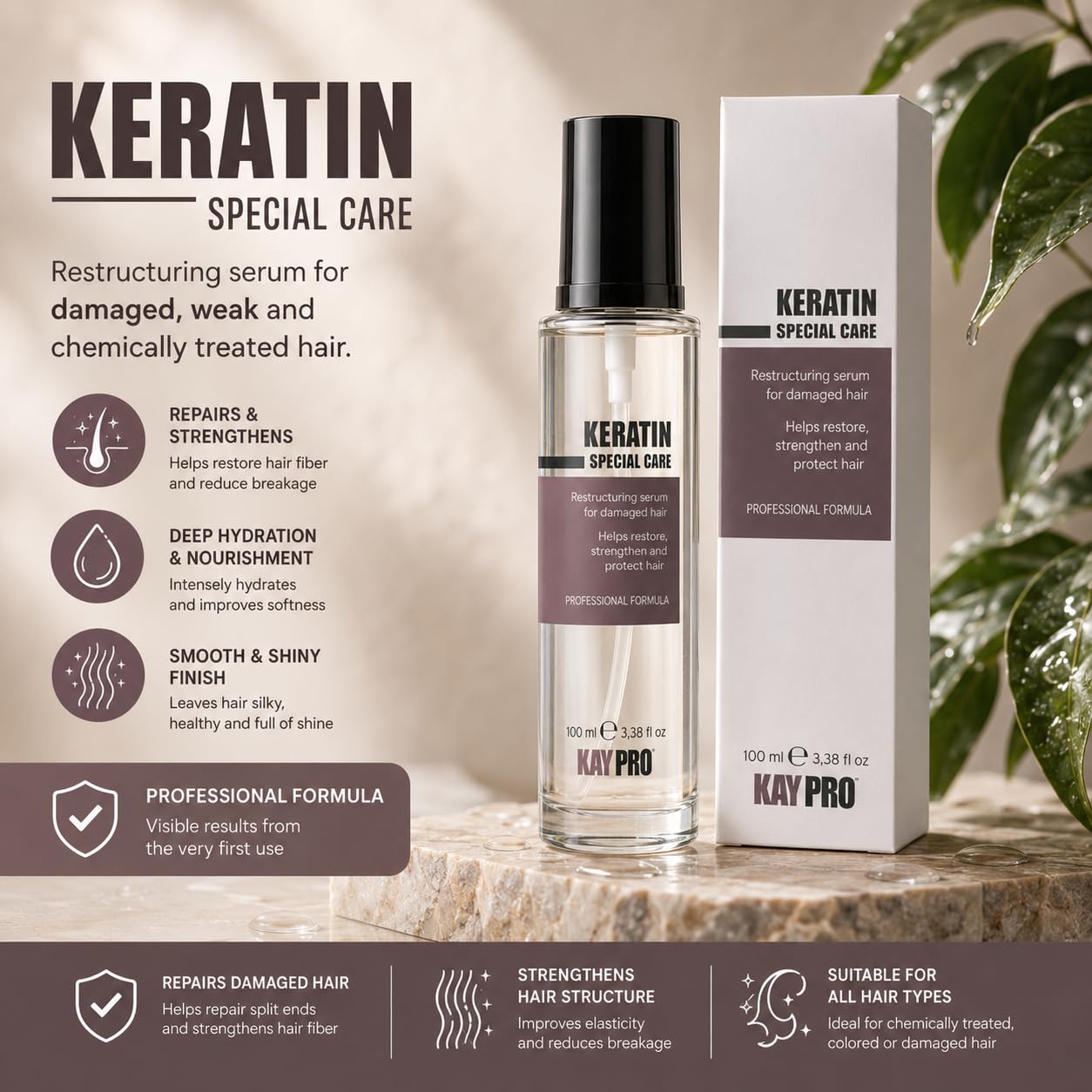 美容液 kay Amazon.com : KAYPRO KERATIN SERUM SPECIAL CARE 100 ML, Clear