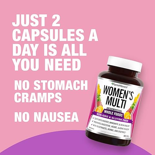 Miniatura 6 de FarmHaven Multivitamínico para mujer | 22 nutrientes esenciales, frutas y verduras multivitamínico para mujer | Multivitamínico de alimentos