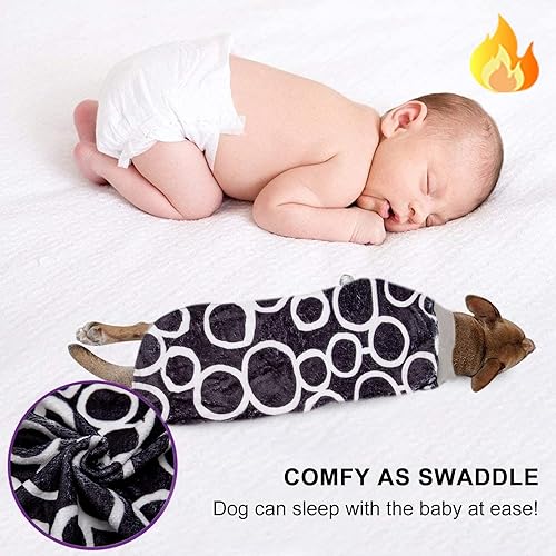 Miniatura 7 de LovinPet Doberman - Mameluco de chaqueta  Tela de franela agradable al tacto para perros, estampados negros y blancos, ropa cálida para razas