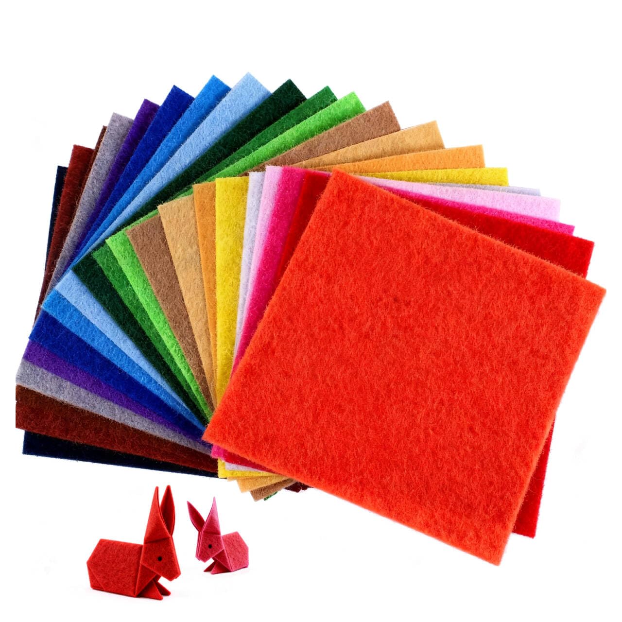 Felt Fabric Sheets, 80 Pcs Assorted Coloured Felt Fabric Sheets Patchwork, Craftwork Sewing Patchwork for Art Crafts Toys Christmas Ornament (15 x 15 cm)