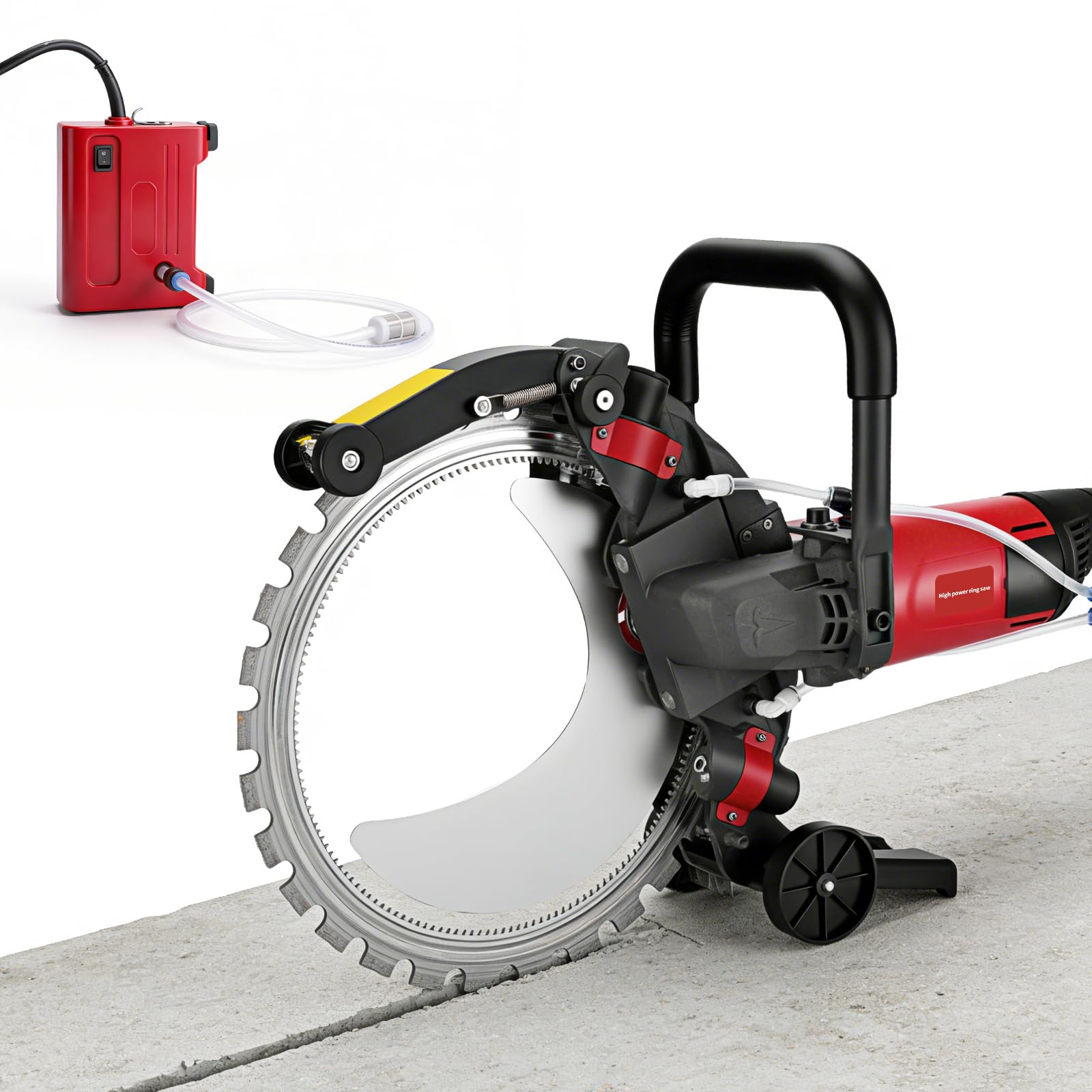Elektrisch Betonsäge 5000W, 408 mm Diamantblatt, Schnitttiefe 300 mm | 2200 U/min Hochleistungs-Kreissäge Steinsäge mit Wasserpumpe für Stein und Ziegel Nassschneid