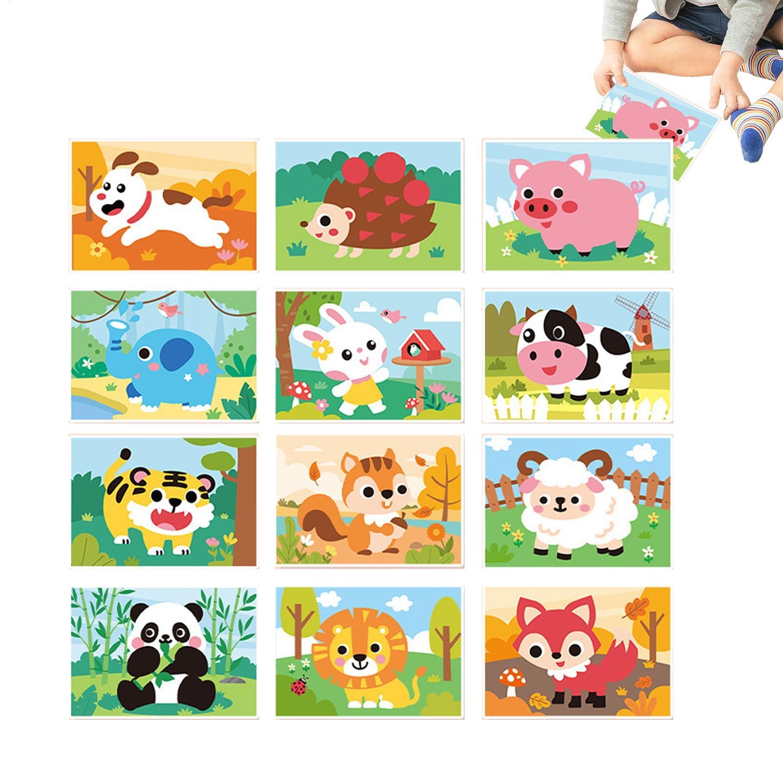 3D Sticker Book, EVA Foam Handmade Set, 7.09x4.72 inches, Creative Sticker Art, Various Fun Themes for Kids Craft, Preschool Learning, Boys, Girls, Interactive Activity, Gift Idea