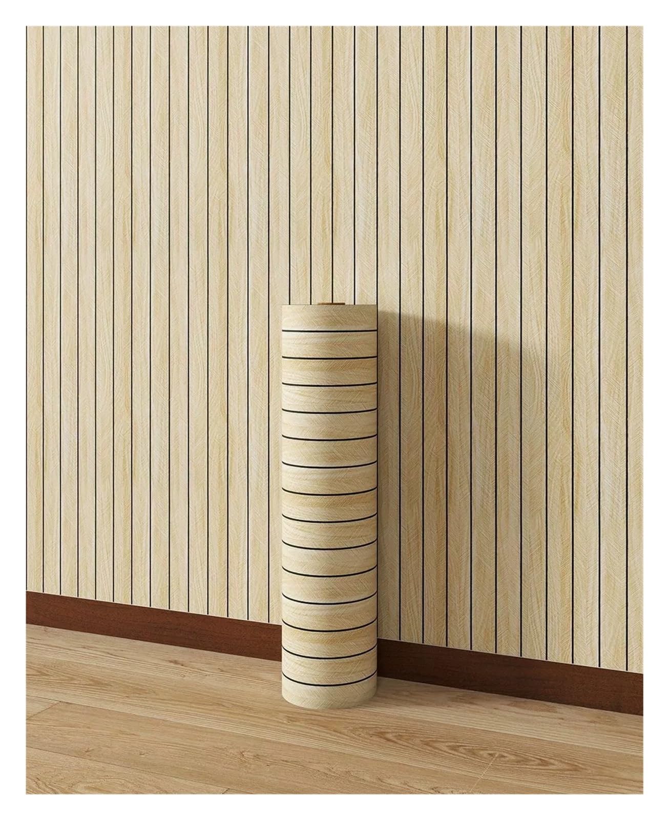 Papel pintado para despegar y pegar, paneles de pared de listones de madera que absorben el sonido, espuma impermeable para decoración de paredes interiores