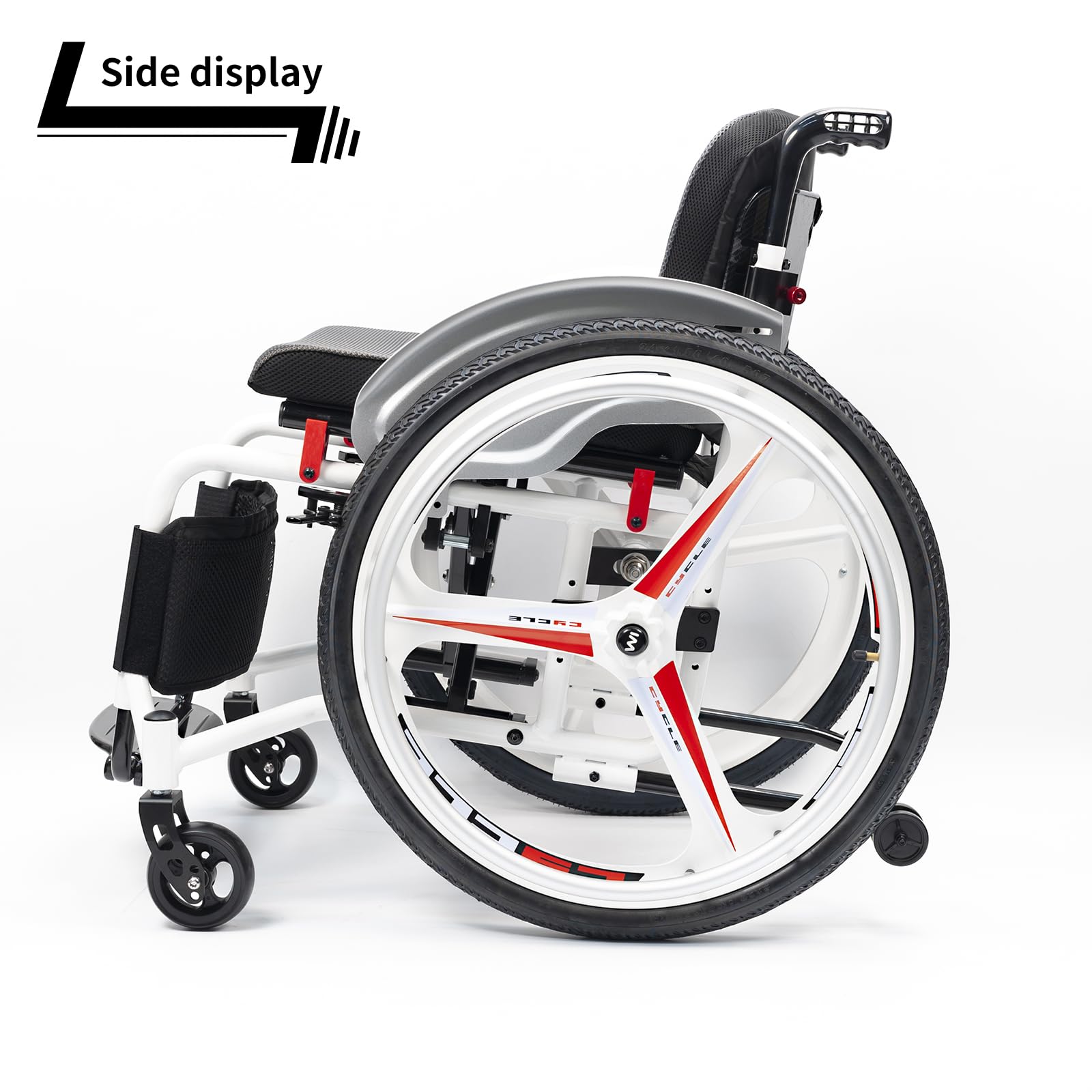 Sport -rollstuhl, Faltbarer Selbstgerechter Rollstuhl, Außen -gelände -rollstuhl, Aluminiumrahmen -rollstuhl, Leichtes Falten, Bequem Und Robust, Mit Schnellveröffentlichungen 24 -zoll -räder(40cm/15.