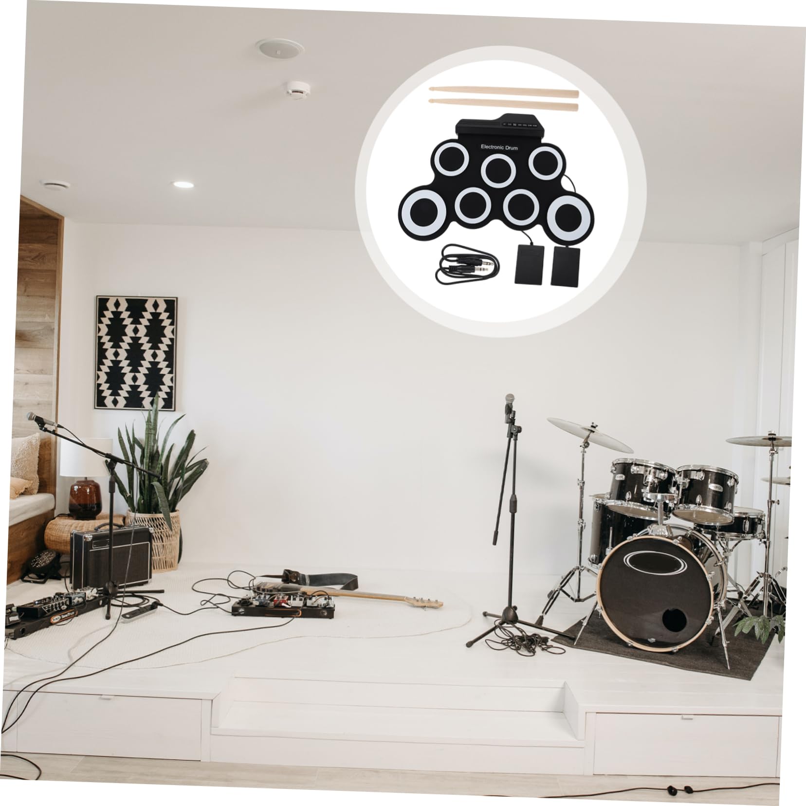 SUPVOX Silicone Drum Set Electric Drum for Boys and Girls Beginners Family Entertainment