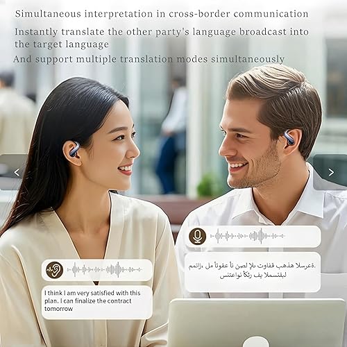 Miniatura 4 de Últimos auriculares de traducción Bluetooth AI utilizan controladores dinámicos grandes avanzados, graves potentes + respuesta de frecuencia