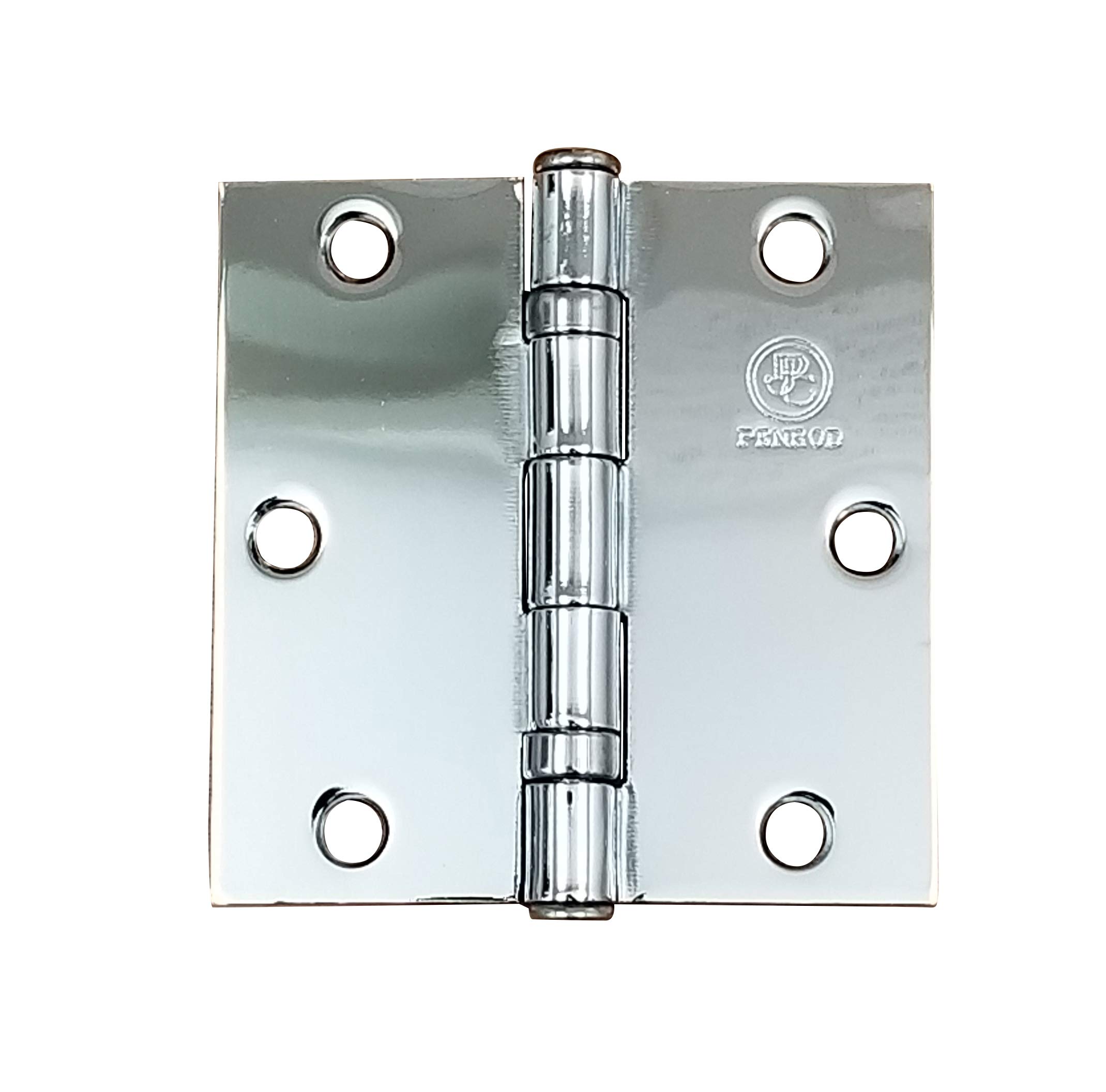 Polished Chrome Door Hinges 3.5 Inch Square, Ball Bearing for Smooth Function and No Dust Build Up 2 Pack - Image 2