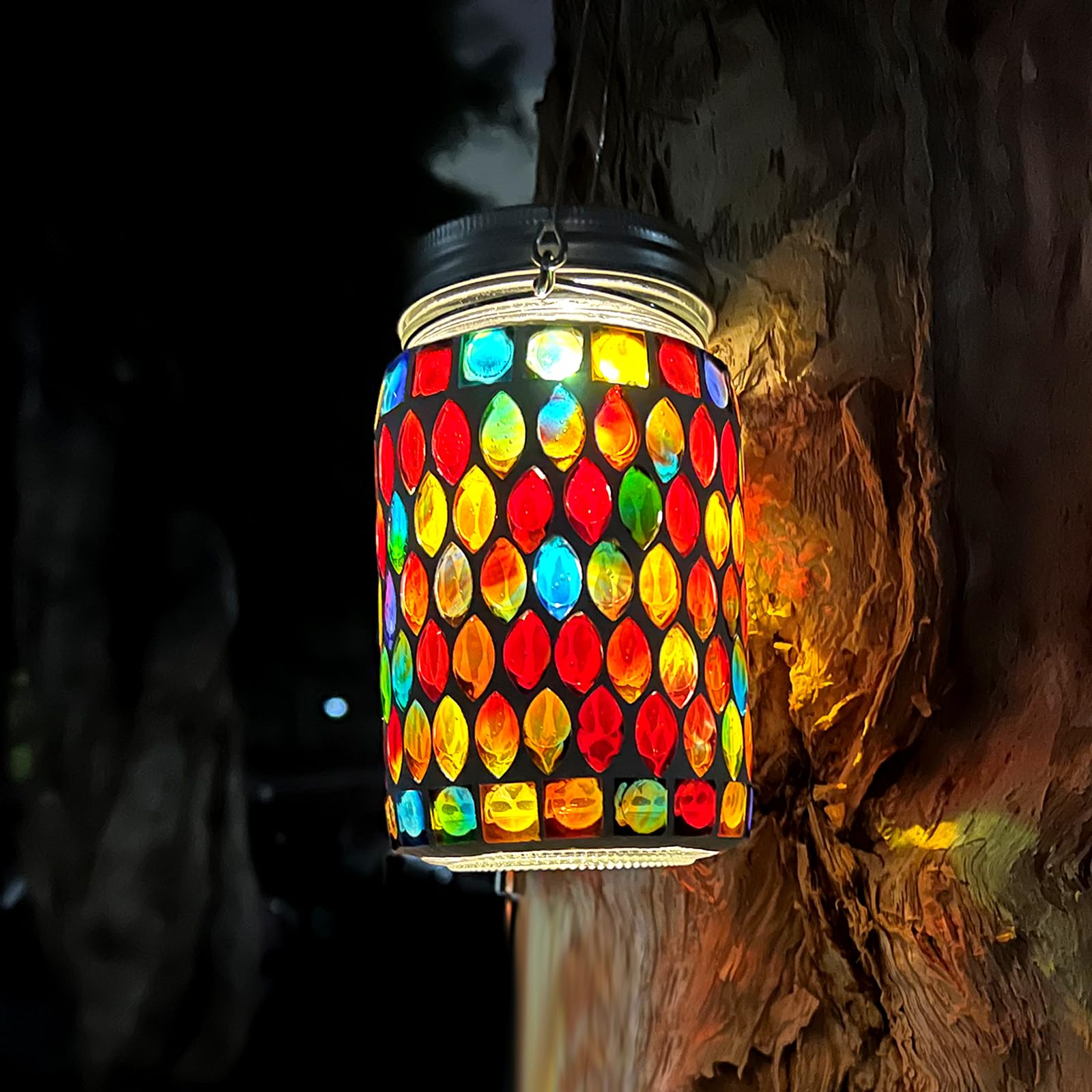 TOTHDATE 2PCS Mosaic Solar Lights Outdoor Garden - Image 2