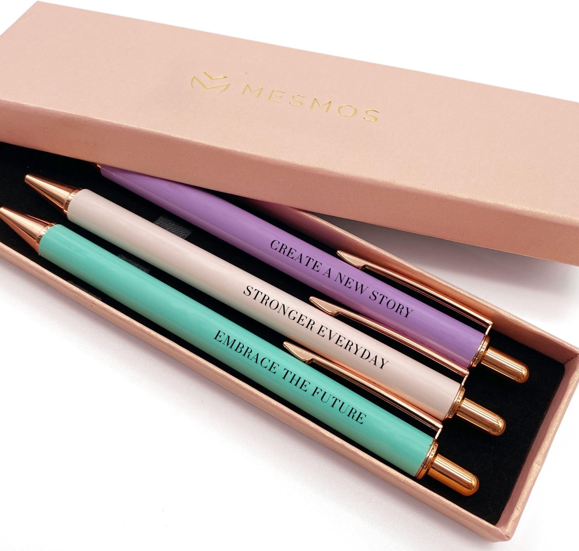 MESMOSNew Beginnings Gifts for Women, 3pk Fancy Ballpoint Pen Set, Divorce Going Away Break Up Farewell Gifts for Women Friends and Coworkers