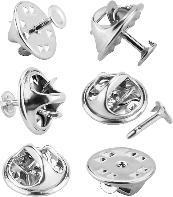 120 Pairs Butterfly Clutch Tie Tacks Pin Back Replacement with 8mm Length Blank Pins for Craft Making (Silver)
