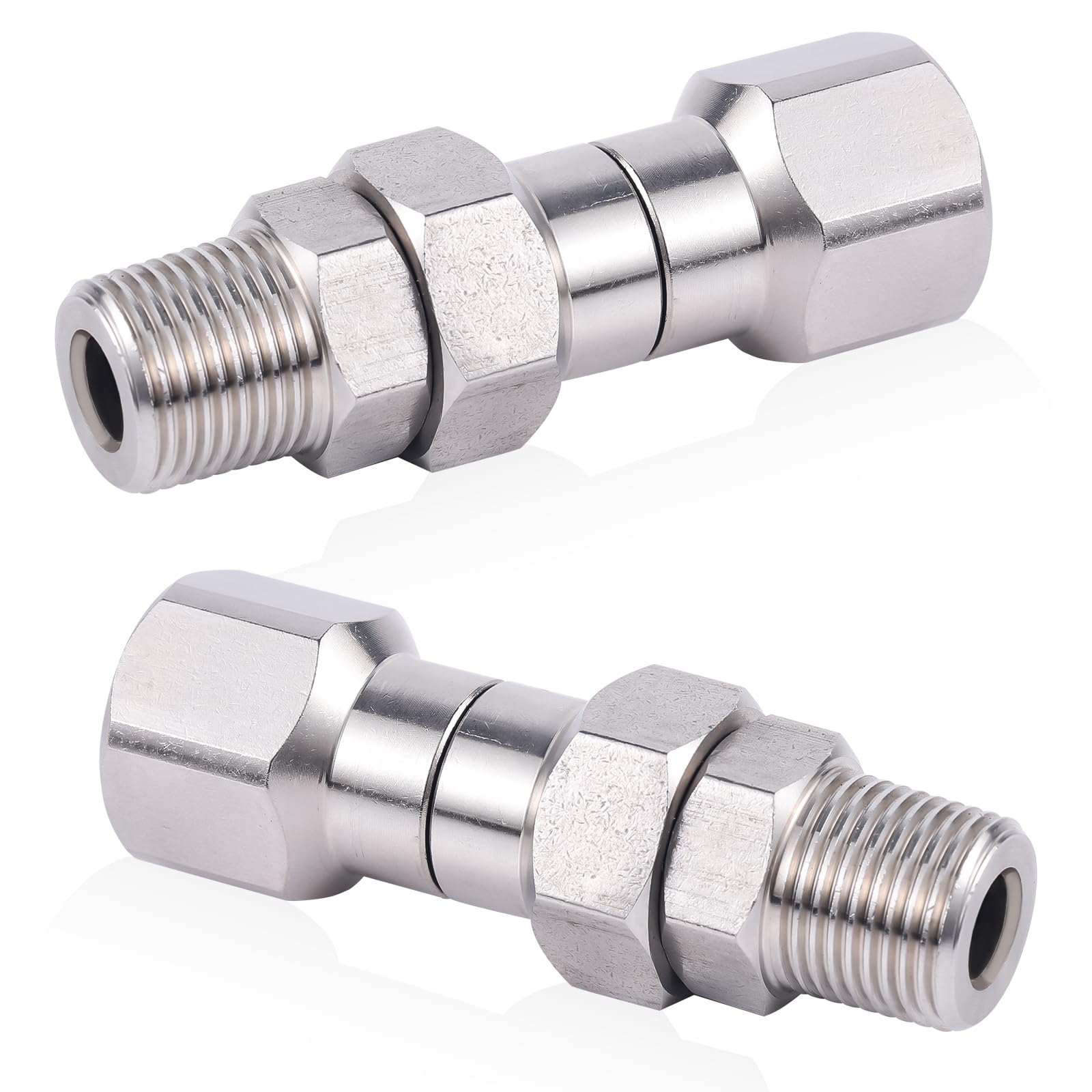 Raccord Pivotant 3/8 Inox Rotatif 360 Degrés Sans Pli pour Flexible Haute Pression