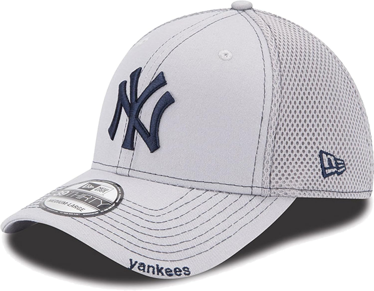 New Era Unisex-Adult MLB 39Thirty Gray Team Color Neo Primary Logo Stretch Fit Flex Baseball Cap Hat