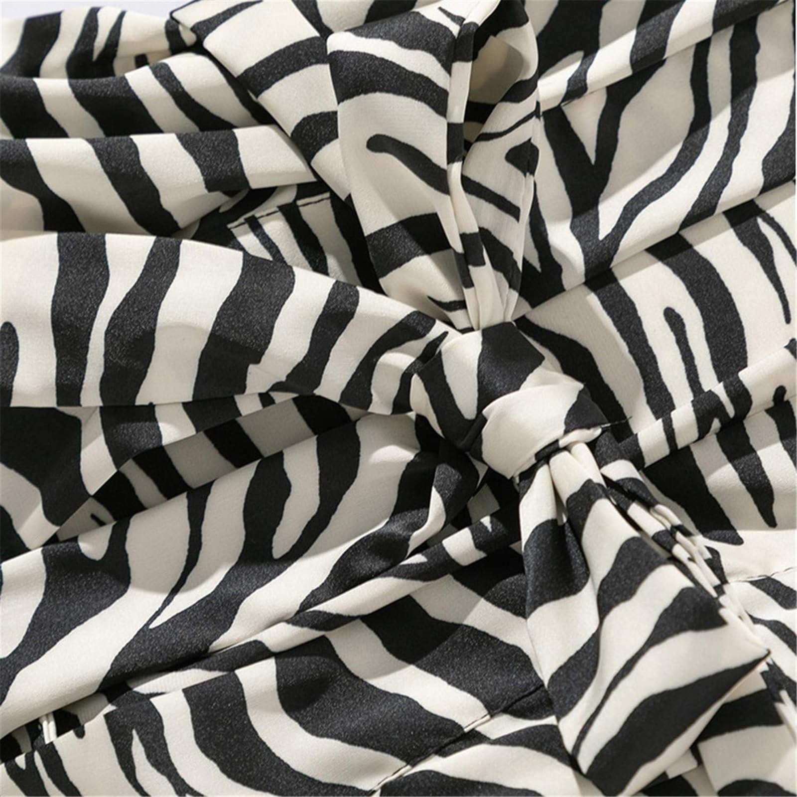 Szlafrok Damska Szyfonowa Piżama Z Nadrukiem Zebry Kimono Szata Koszula Nocna Bielizna Szlafrok Odzież(XL)