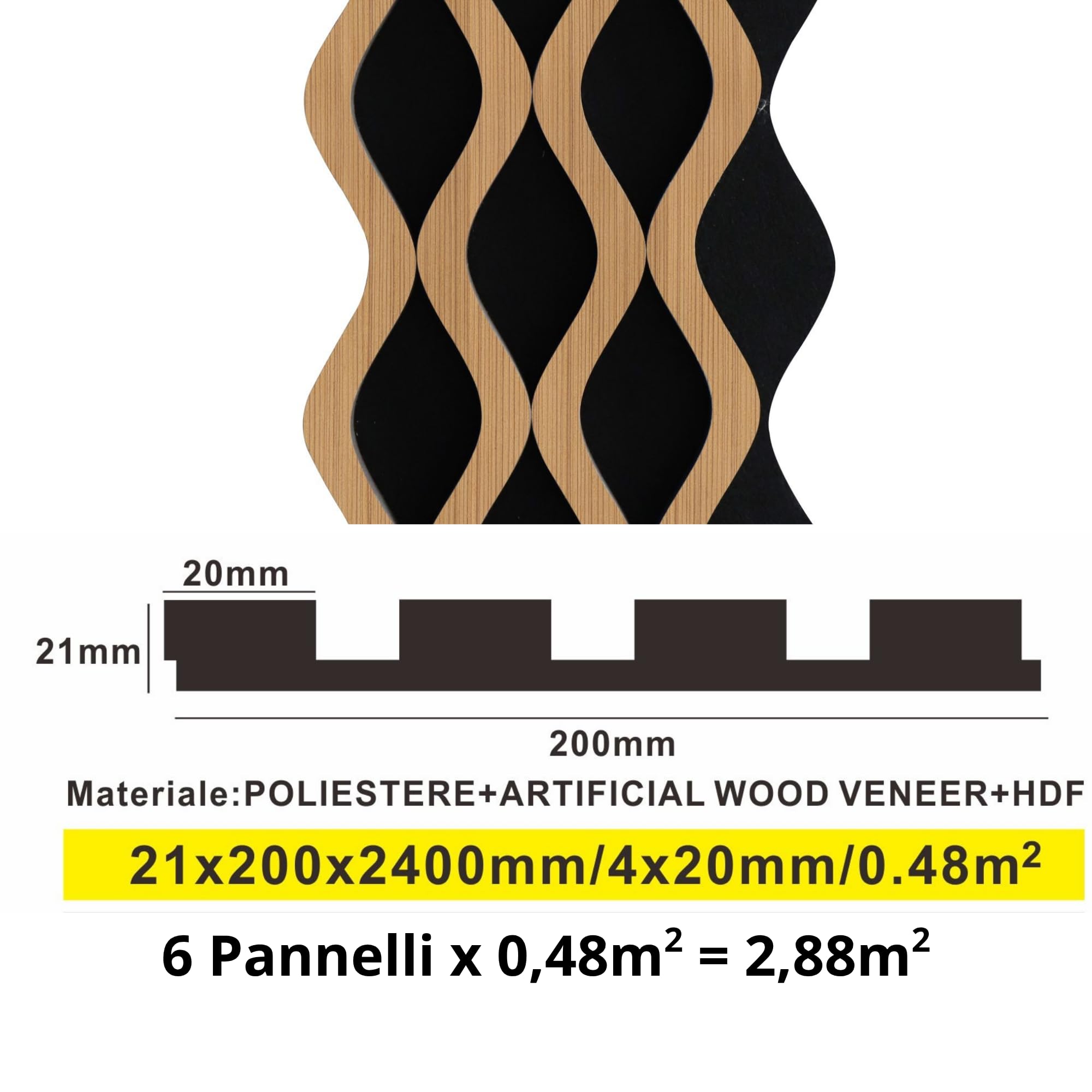 Juego de 6 paneles efecto de listones para revestimiento de pared de techo de polímero, plástico, interior y exterior, 20 x 240 cm, encastre lateral, recortables, rígidos, decorativos, marrón, madera
